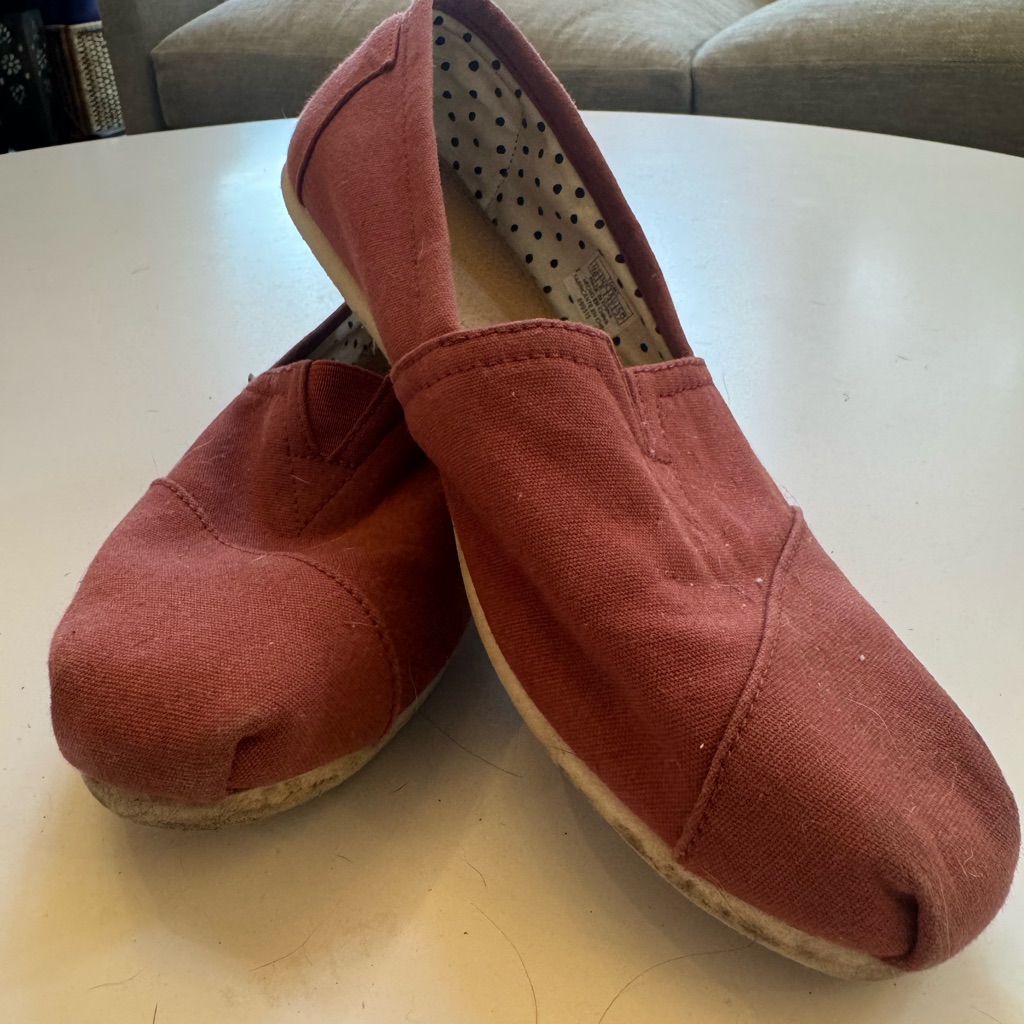 Toms Women's Red Canvas Flats